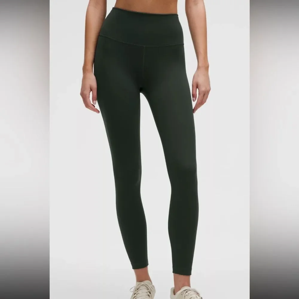 Lululemon dark green smooth leggings in size 10 23” inseam